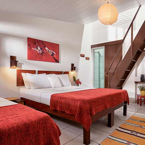 Einzelzimmer mit Doppelbett im Samba do Kite Inn